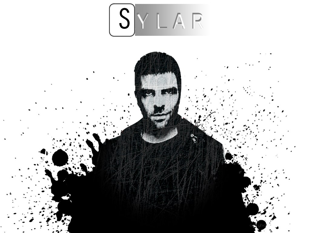 Sylar portrait with ink splatter