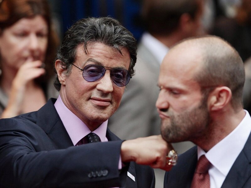 Sylvester Stallone and Jason Statham at event