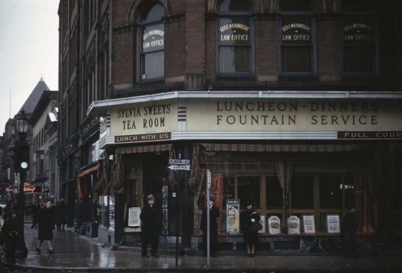 Sylvia Sweets Tea Room on a rainy day