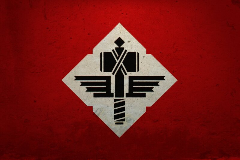 Symbol on Red Background