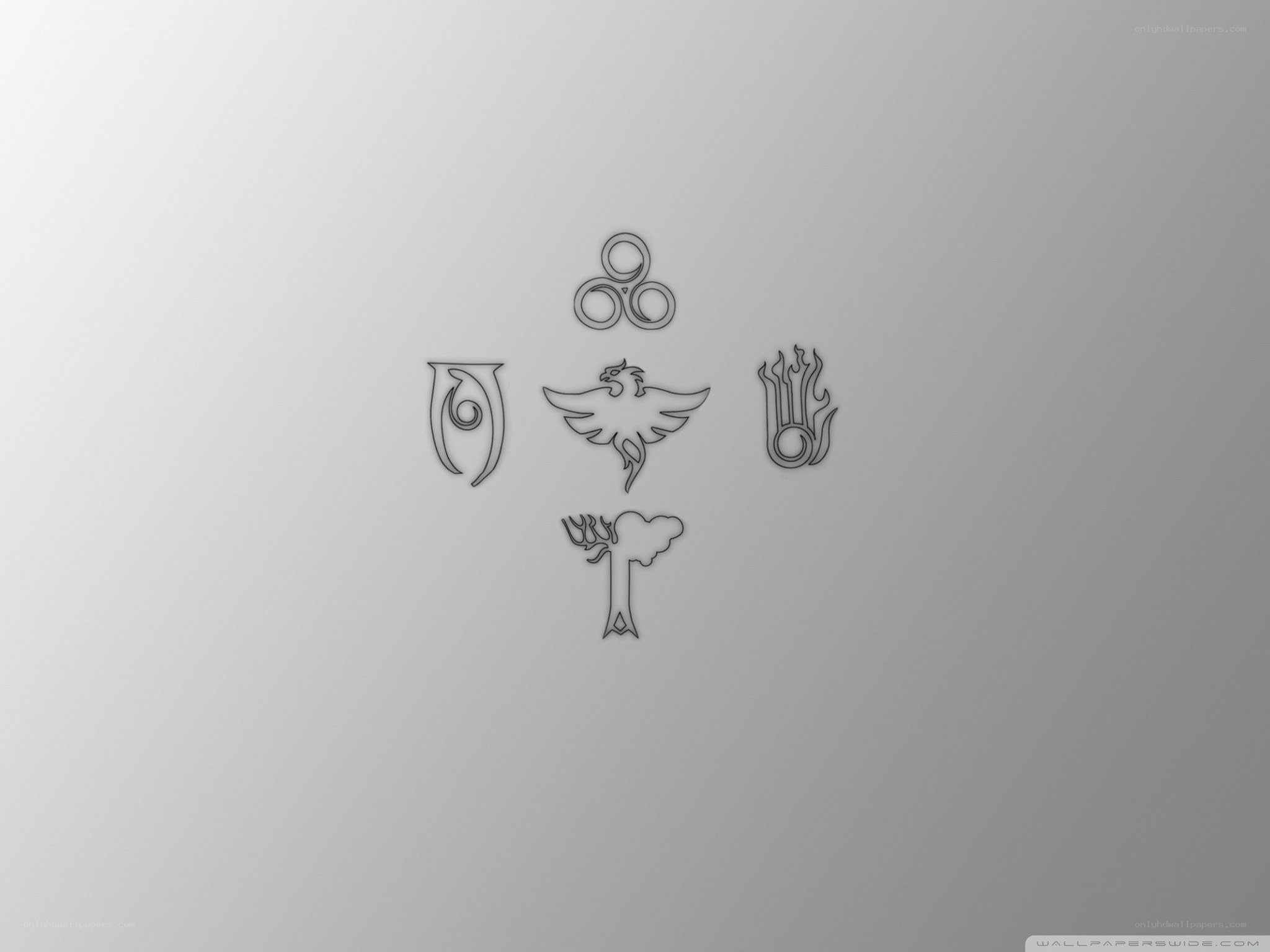 symbolic icons on gray background