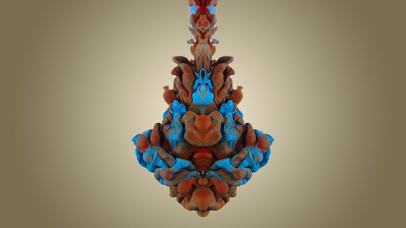 Symmetrical Abstract Form — Blue