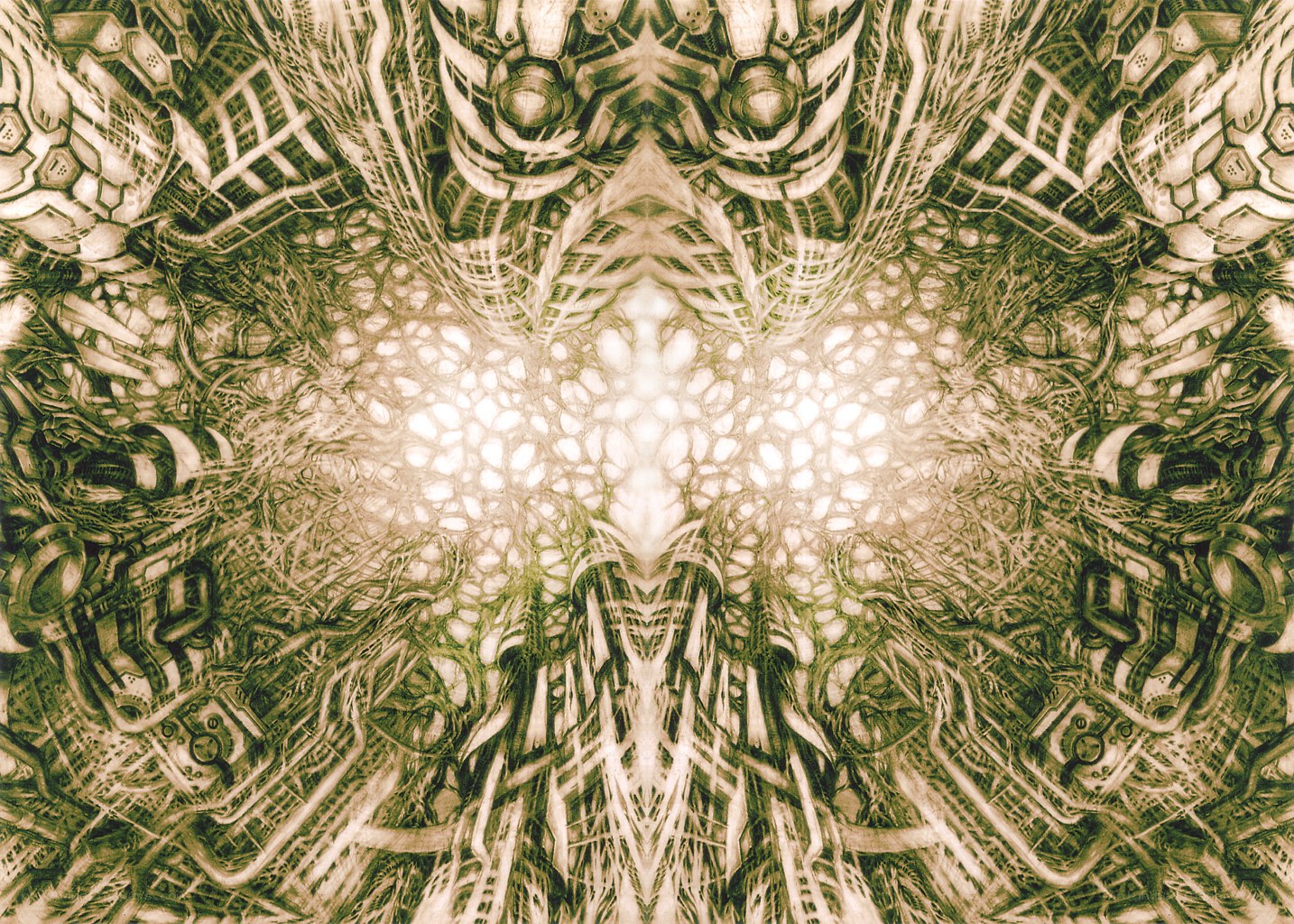 Symmetrical abstract mechanical artwork