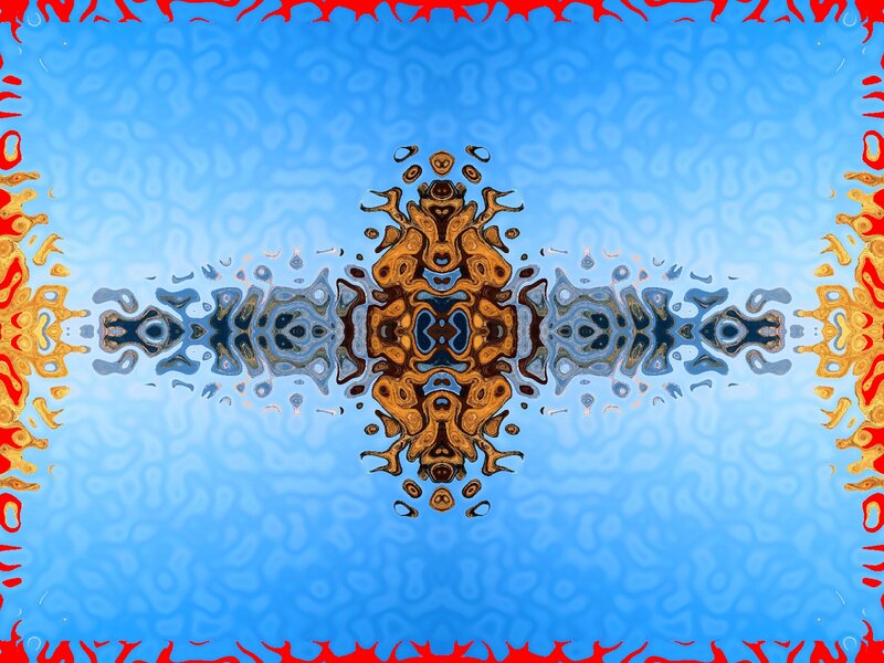 Symmetrical Abstract Pattern — Blue, Calm