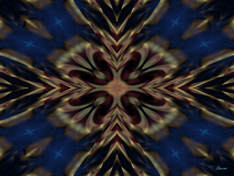 Symmetrical Abstract Pattern — Blue, Dramatic
