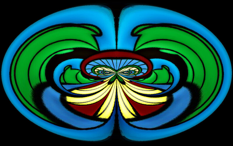 Symmetrical Abstract Pattern — Blue, Hypnotic, Colorful Swirls