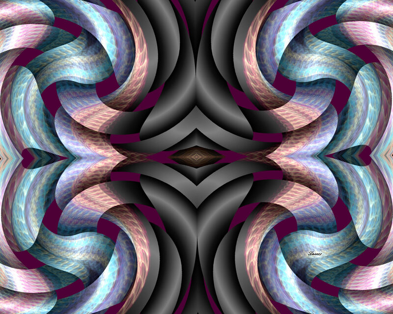 Symmetrical Abstract Pattern — Blue, Hypnotic, Swirls, Colorful