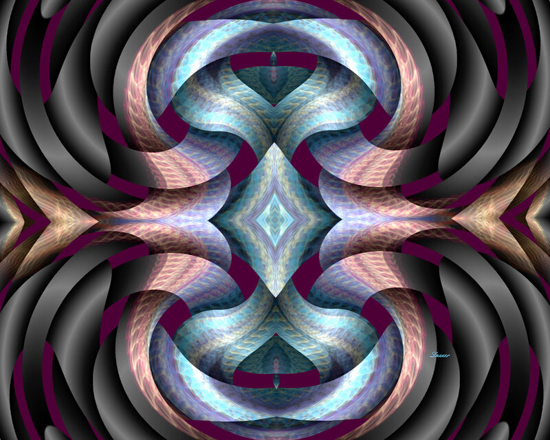 Symmetrical Abstract Pattern — Blue, Hypnotic, Swirls