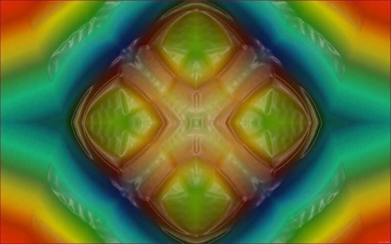 Symmetrical Abstract Pattern — Green, Hypnotic, Colorful, Geometric