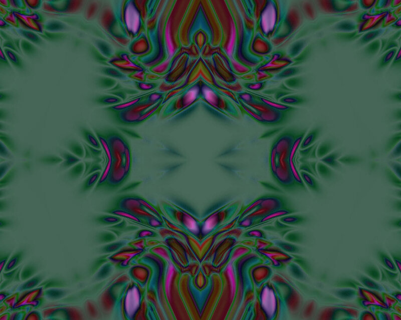 Symmetrical Abstract Pattern — Green, Hypnotic, Colorful, Mirror