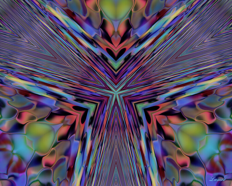 Symmetrical Abstract Pattern — Purple, Hypnotic, Colorful