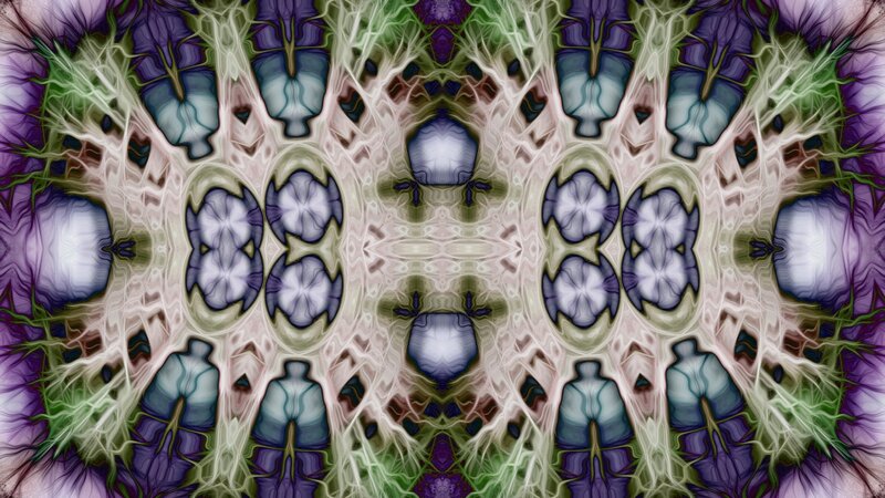 Symmetrical Abstract Pattern — Purple, Hypnotic, Digital Art, Fractal, Mandala