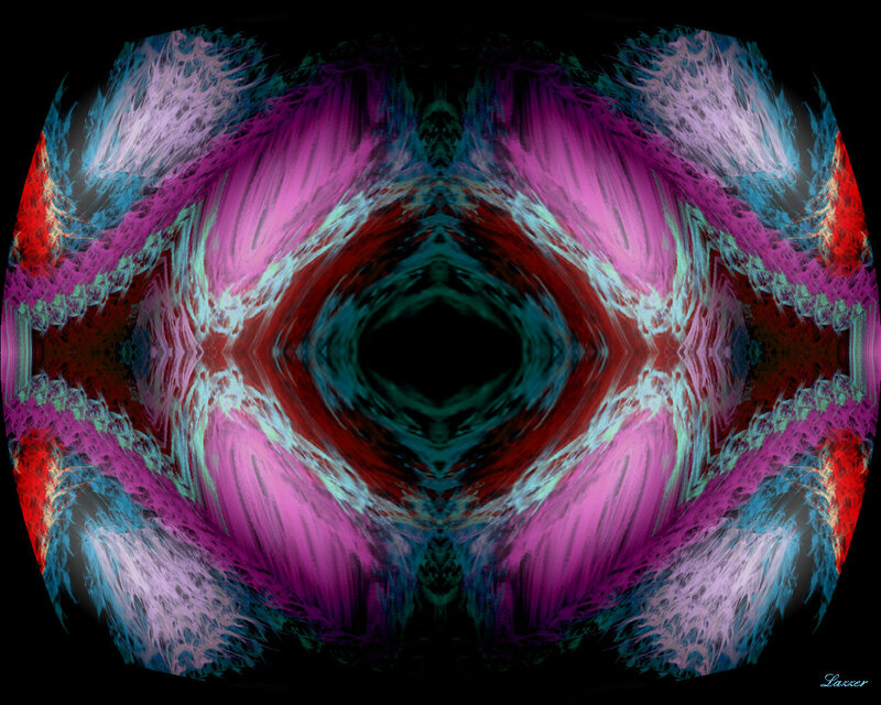 Symmetrical Abstract Pattern — Purple, Hypnotic, Digital Art, Fractal