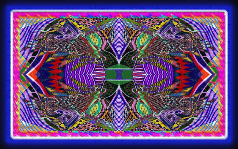 Symmetrical Abstract Pattern — Purple, Vibrant, Digital Art