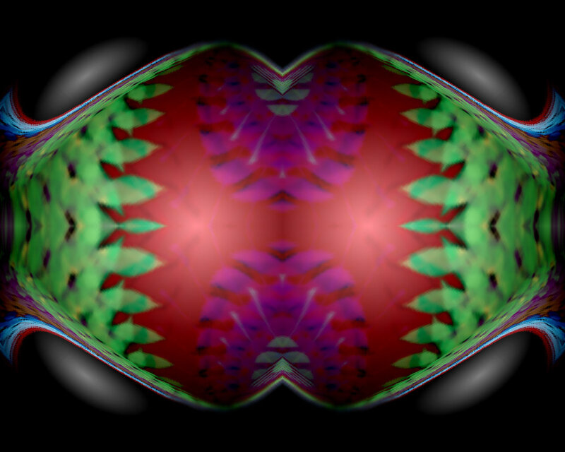Symmetrical Abstract Pattern — Red, Hypnotic, Digital Art