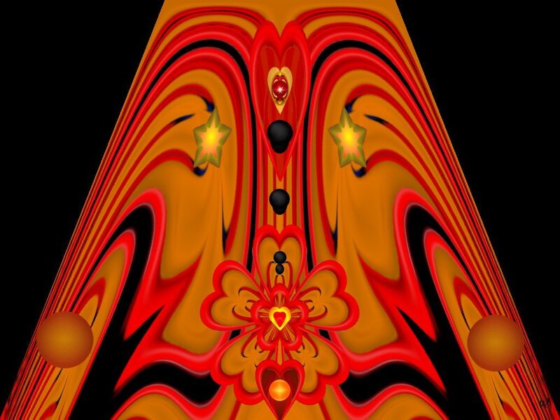 Symmetrical Abstract Pattern — Red