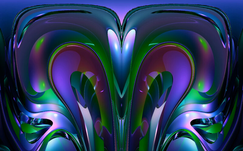 Symmetrical Abstract Shapes — Purple