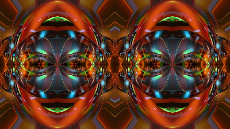 Symmetrical Abstract Shapes — Red