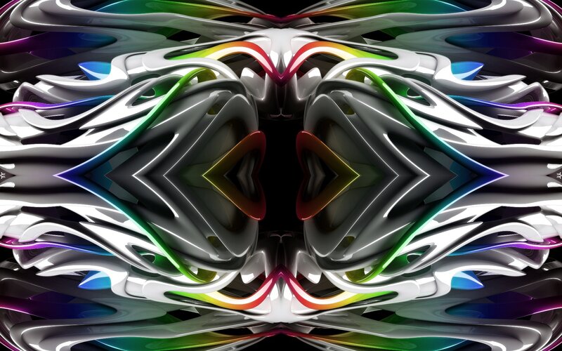 Symmetrical Abstract Shapes — White