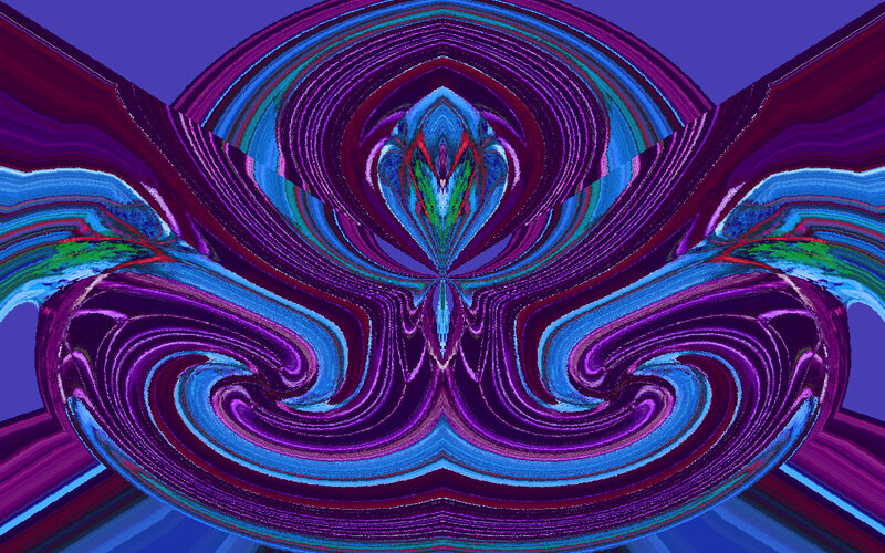 Symmetrical Abstract Swirls — Purple
