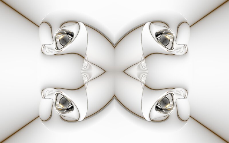 Symmetrical abstract white forms