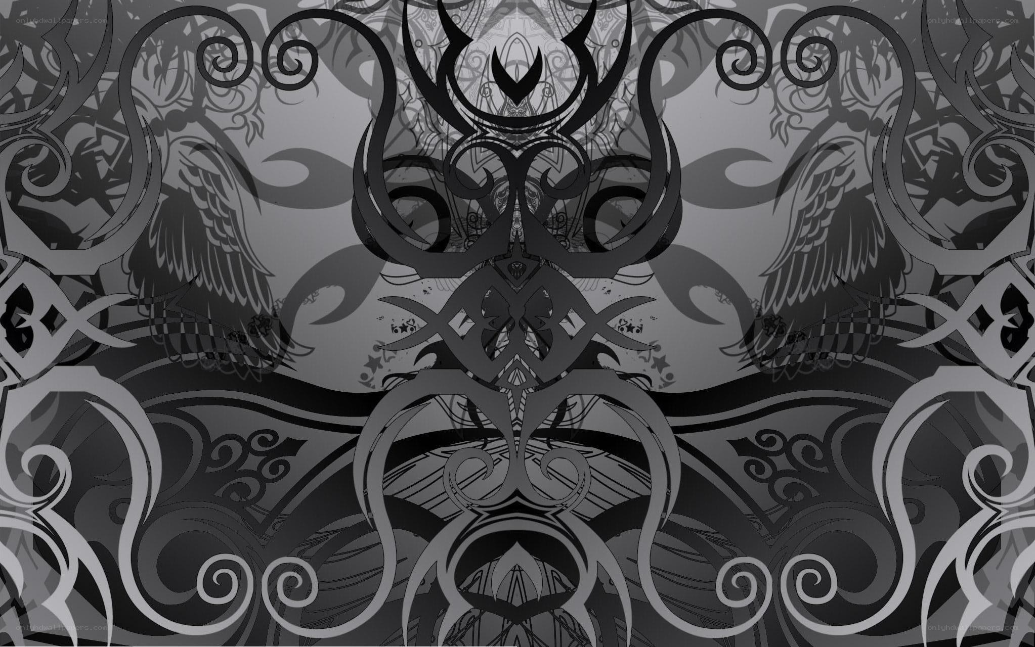 symmetrical black and gray pattern