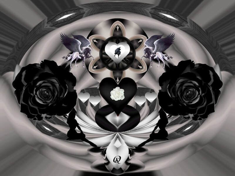 Symmetrical black and white art