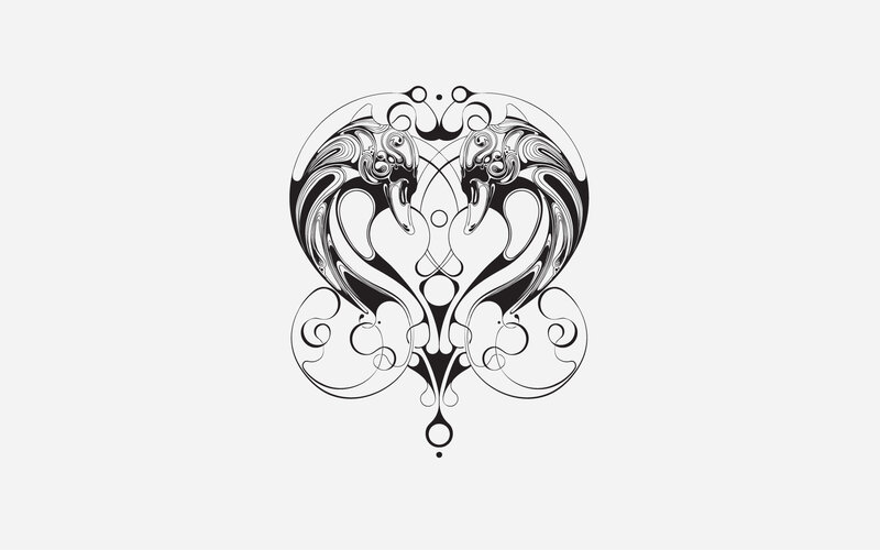 symmetrical black and white design