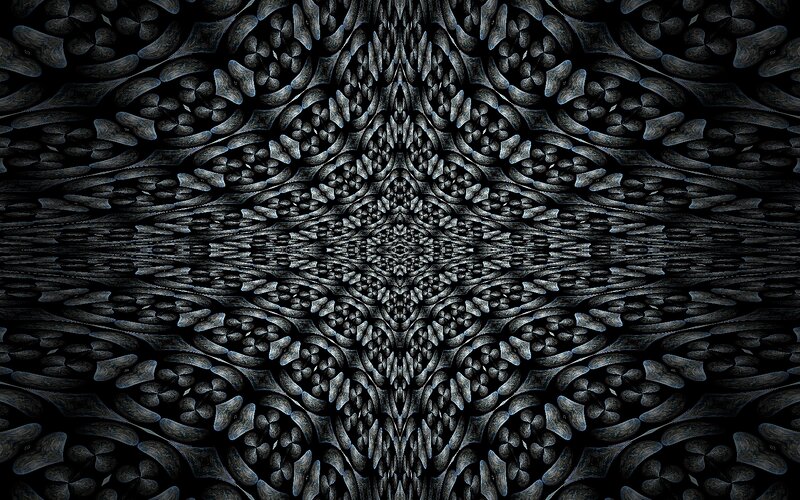 symmetrical black fractal pattern