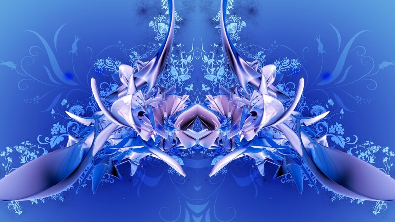 Symmetrical blue abstract design
