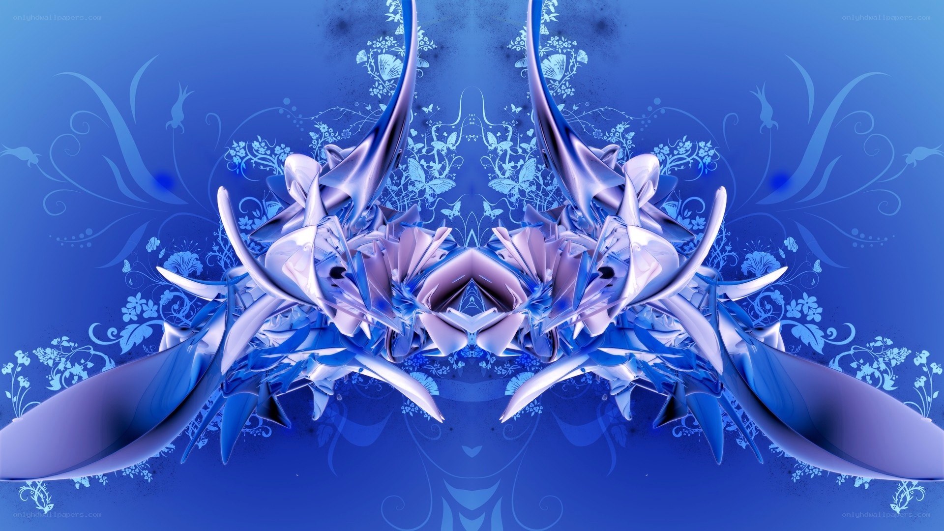 Symmetrical blue abstract design