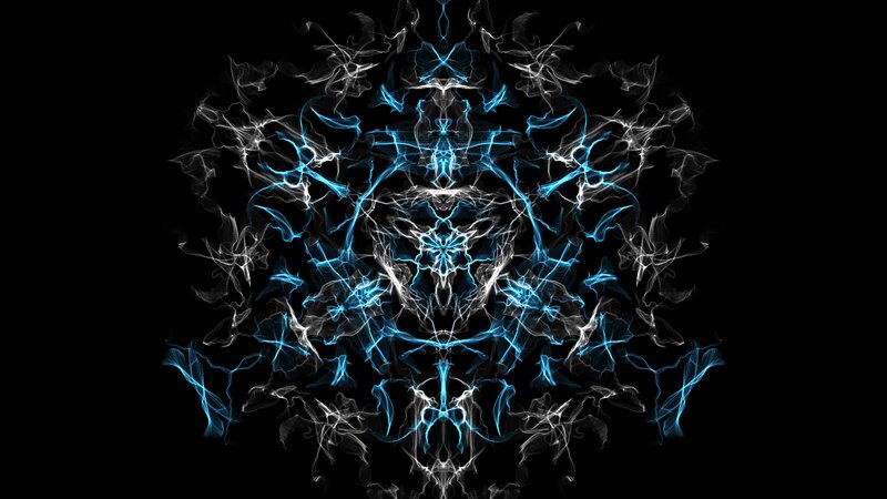 Symmetrical Blue and White Pattern