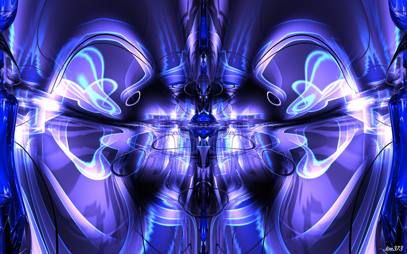 Symmetrical blue fractal art