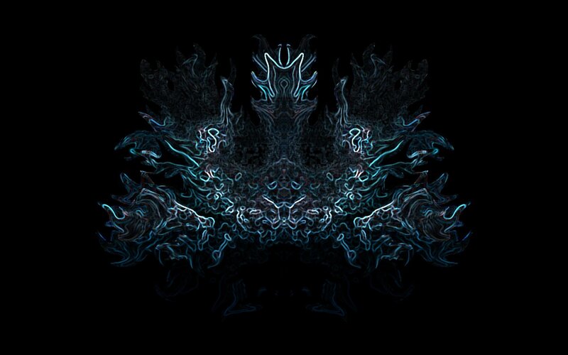 Symmetrical blue fractal design