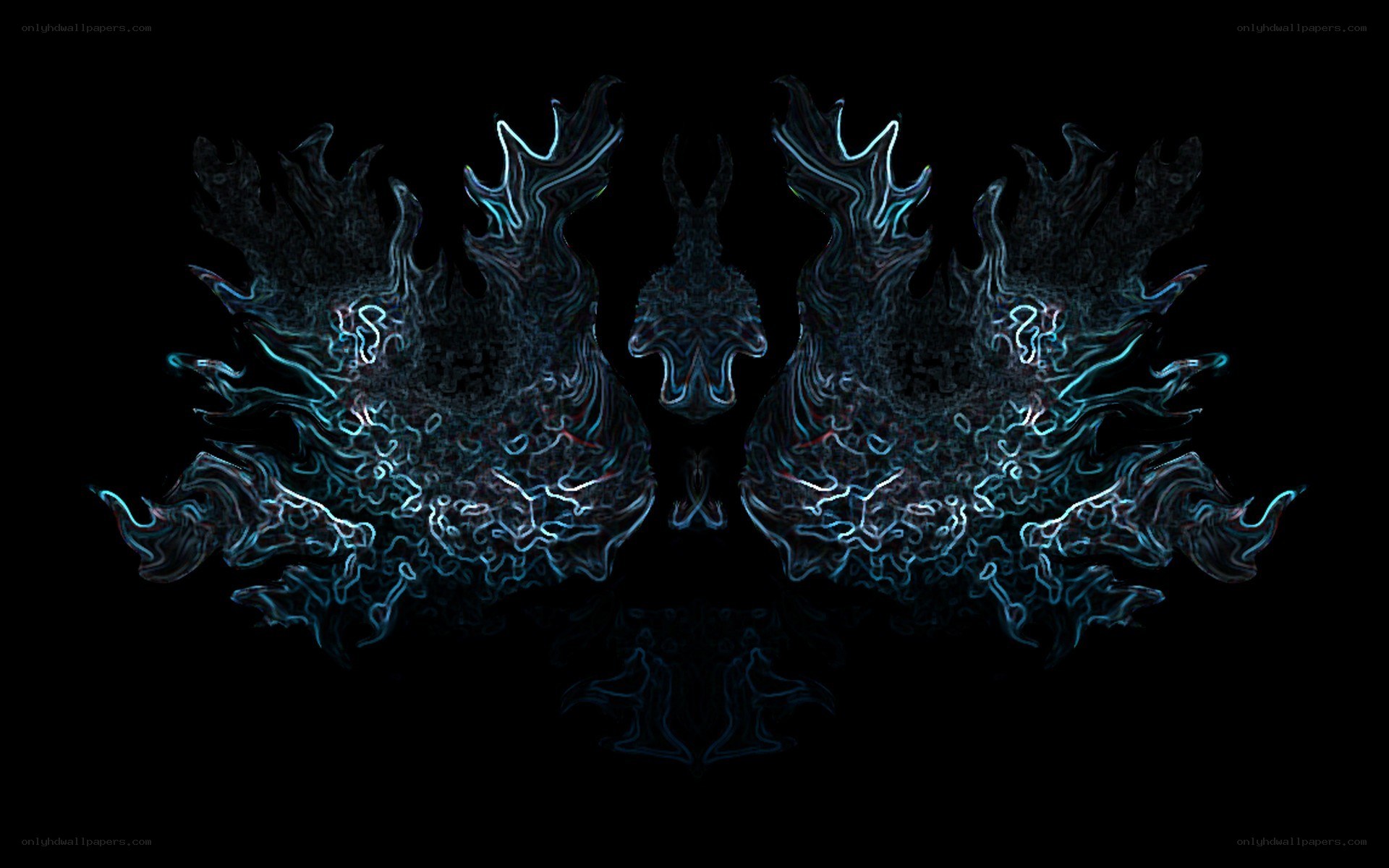 Symmetrical blue fractal design
