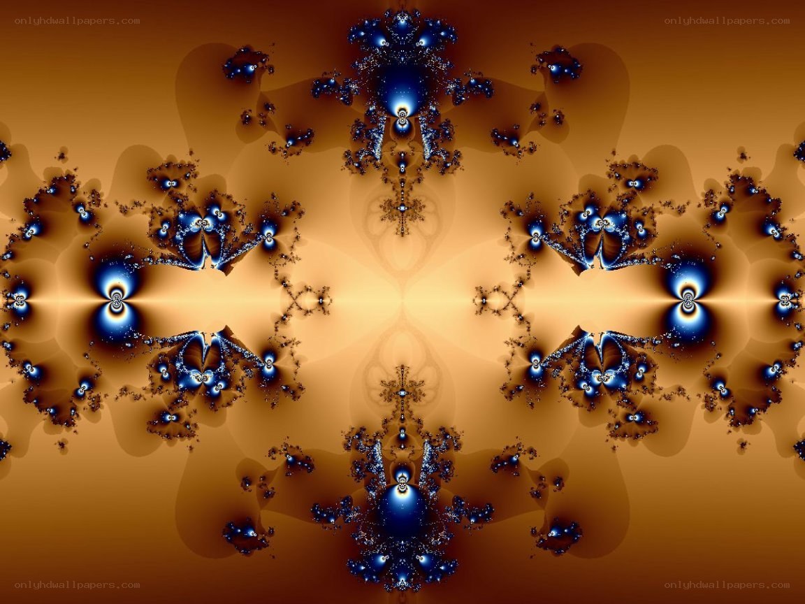 symmetrical blue fractal pattern