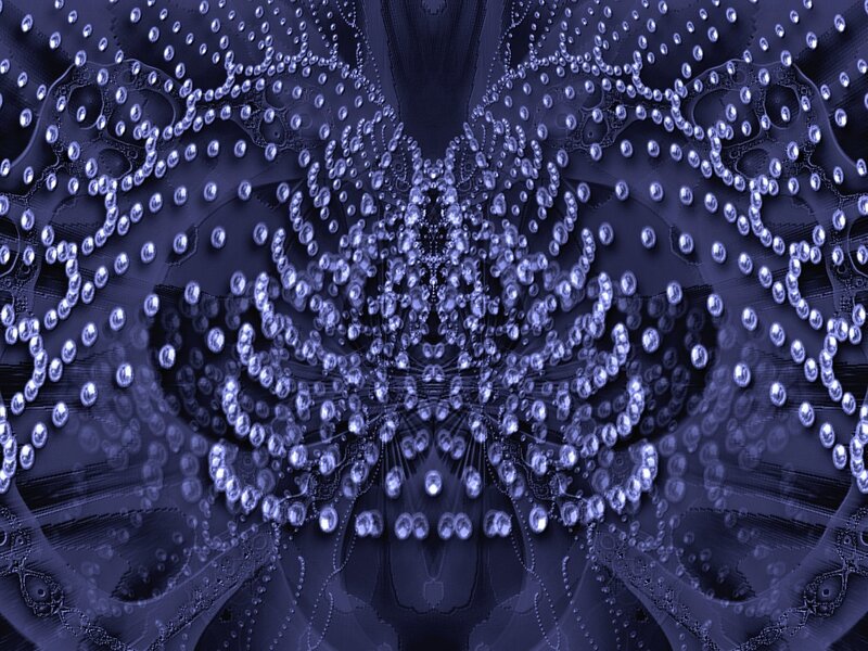 symmetrical blue fractal pattern