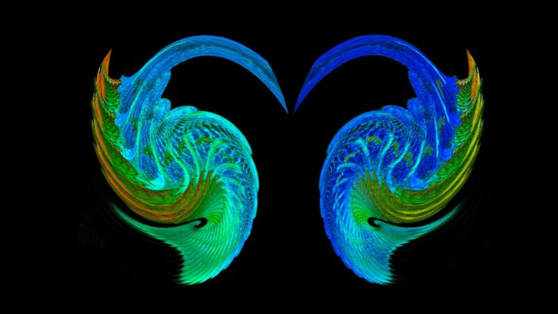 Symmetrical Blue-green Swirls