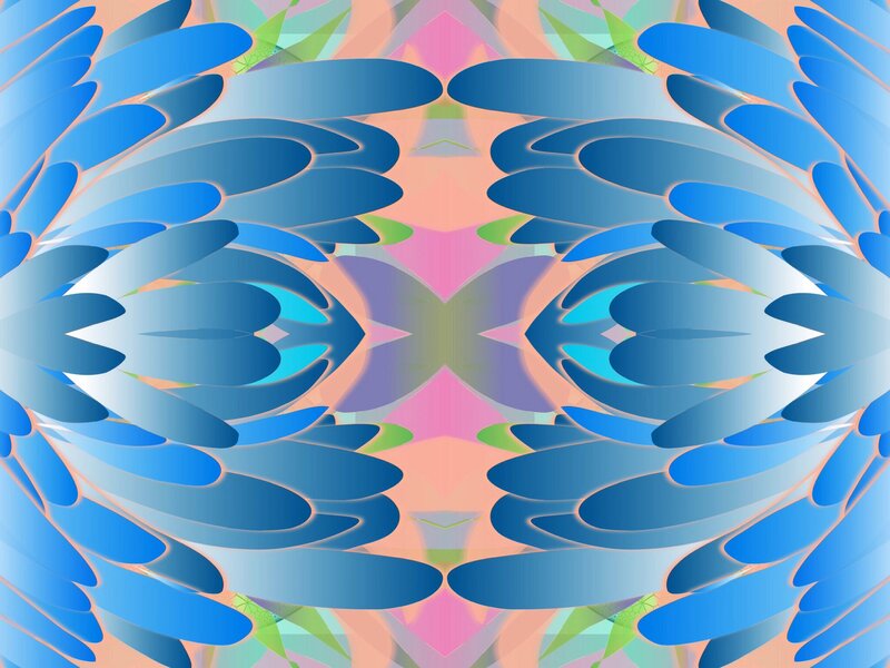 Symmetrical Blue Pattern — Calm, Abstract