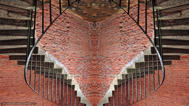 Symmetrical brick staircase