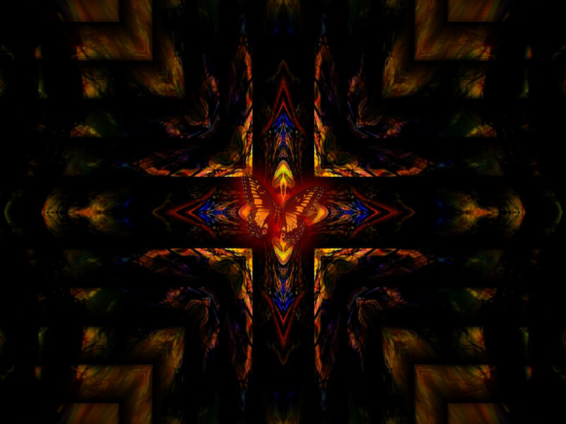 Symmetrical butterfly mandala