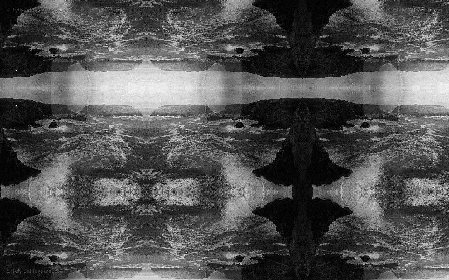 Symmetrical coastal landscape