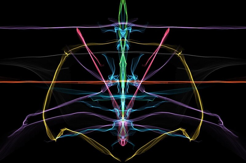 Symmetrical colorful light trails