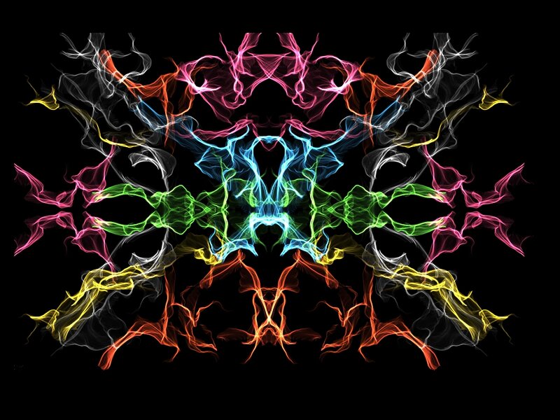 Symmetrical Colorful Smoke