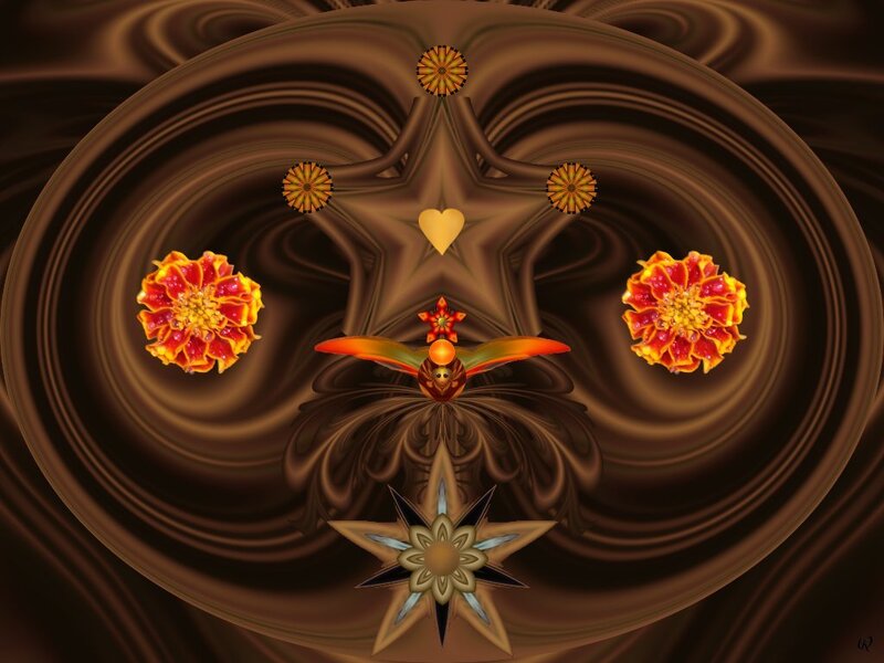 Symmetrical Digital Artwork — Brown