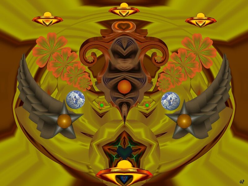 Symmetrical Digital Artwork — Yellow