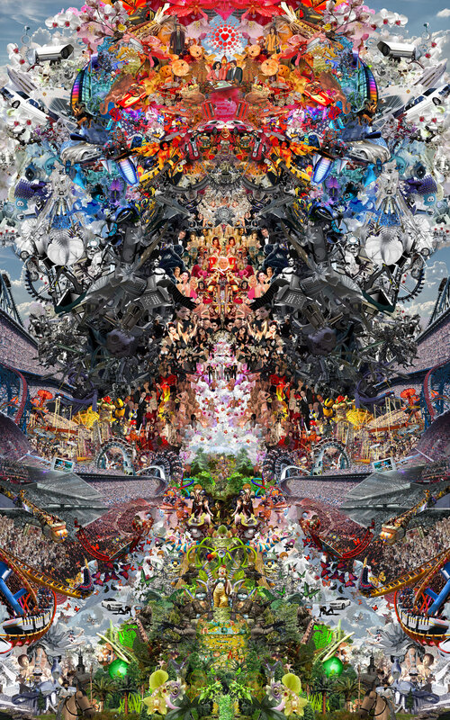 Symmetrical digital collage artwork