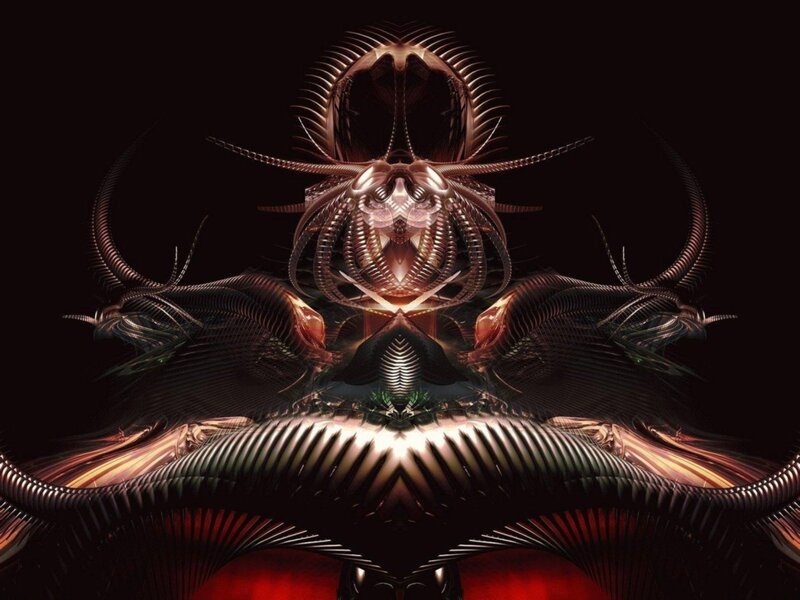 Symmetrical Digital Creature — Black, Dramatic