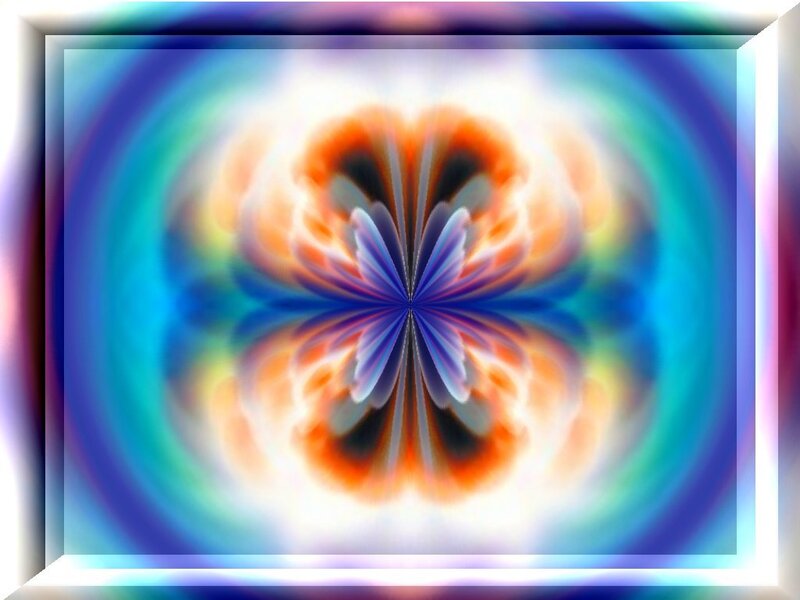 Symmetrical Digital Flower — Blue