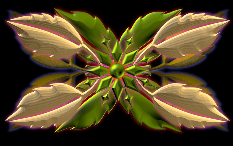 Symmetrical Digital Flower — Green